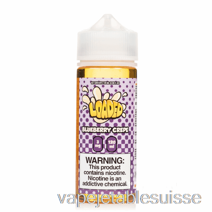 Vape Suisse Crêpe Aux Myrtilles - E-liquide Chargé - Vapeurs Impitoyables - 120ml 6mg